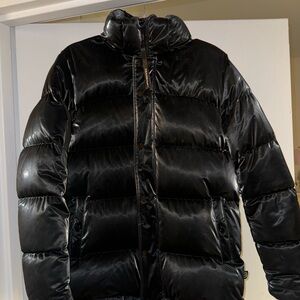 Aritzia Glossy Black Superpuff Jacket